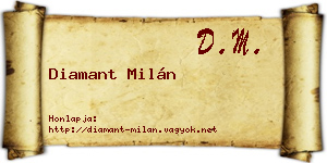 Diamant Milán névjegykártya